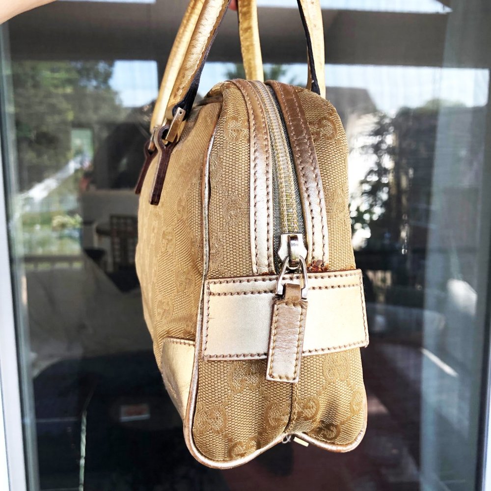 Gucci Gold GG Monogram Mini Bowler Satchel/Bag - Picture 8 of 15
